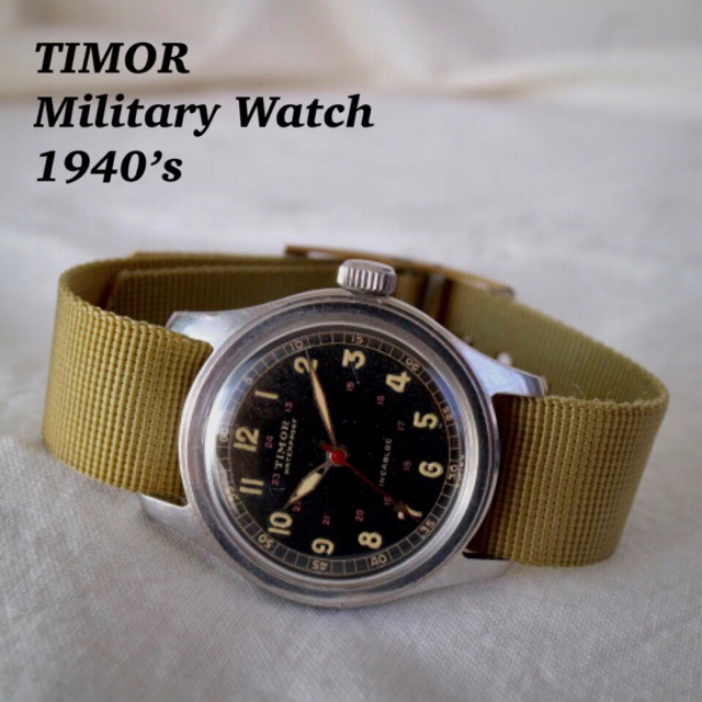 Timor 1940年代 軍用時計 ミリタリー ウォッチ 手巻き - 腕時計(アナログ)