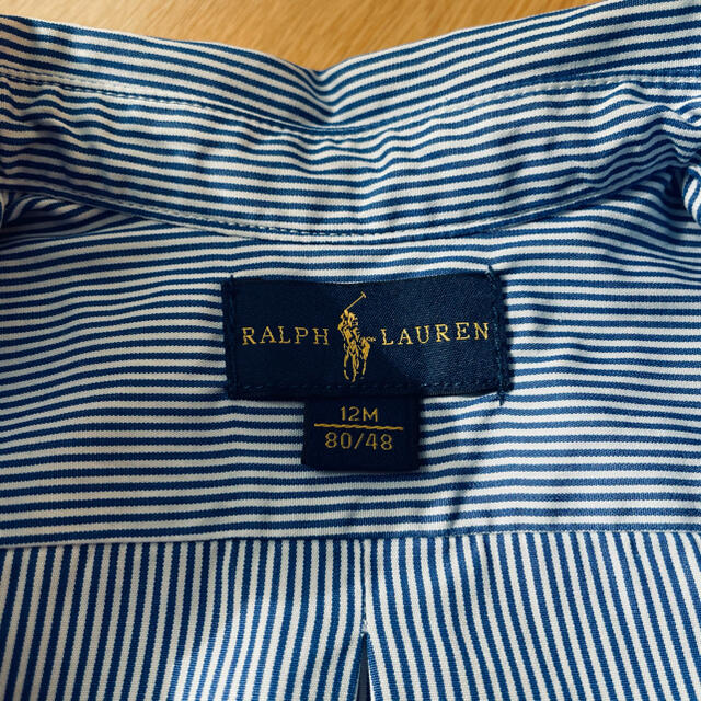 POLO RALPH LAUREN(ポロラルフローレン)のラルフローレン  ブルーストライプシャツ　12M(80cm) キッズ/ベビー/マタニティのベビー服(~85cm)(シャツ/カットソー)の商品写真