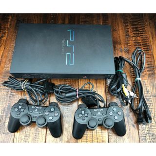 プレイステーション2(PlayStation2)のPS2本体　コントローラー２個　ジャンク(家庭用ゲーム機本体)