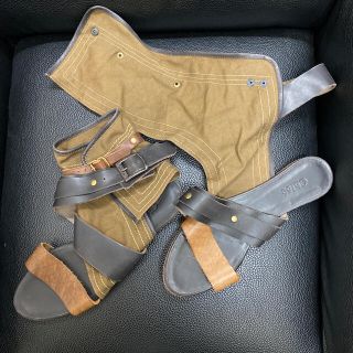 クロエ(Chloe)の新品未使用　クロエ　レザーストラップベルト　サンダル　36 open toe(サンダル)