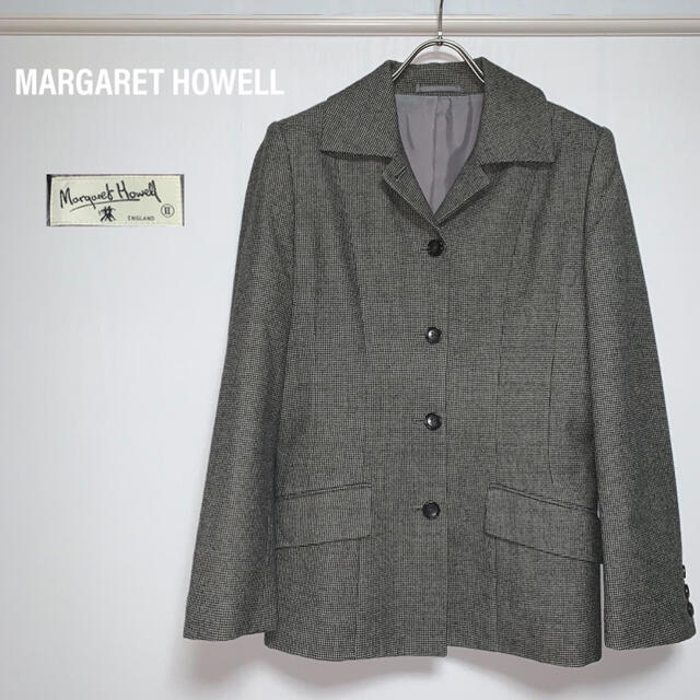 MARGARET HOWELL - マーガレットハウエル テーラードジャケット ツイード 千鳥柄 ウール グレーの通販 by りほ*値段交渉