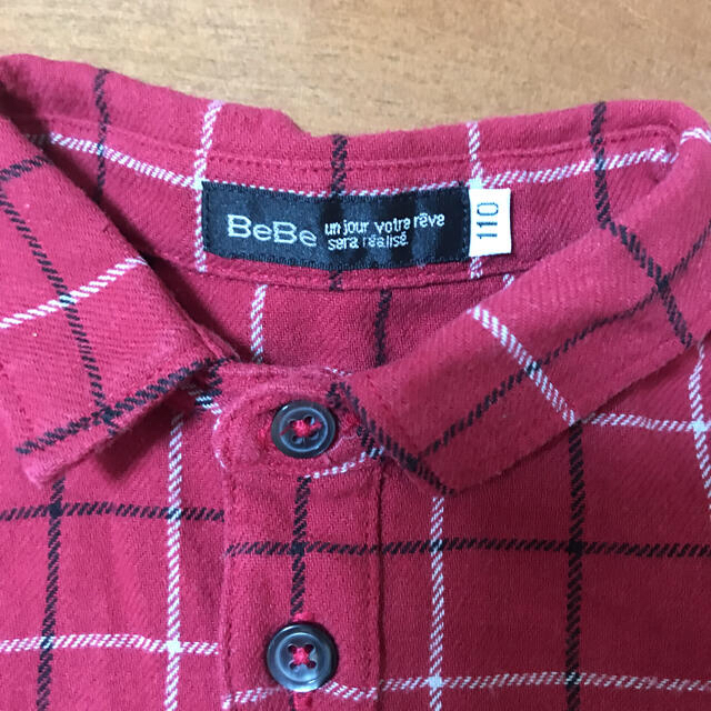 BeBe(ベベ)の【110】BeBeチェックシャツ ネルシャツ キッズ/ベビー/マタニティのキッズ服男の子用(90cm~)(ブラウス)の商品写真