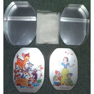 ディズニー(Disney)の中古 アルミ 弁当箱 ディズニー バンビ 白雪姫 昭和レトロ(弁当用品)