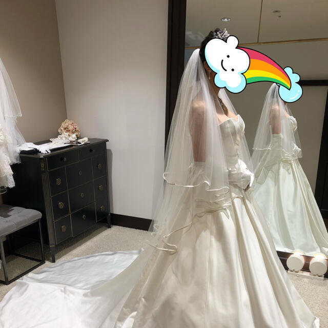 WITH A WHITE パイピングベール ロング