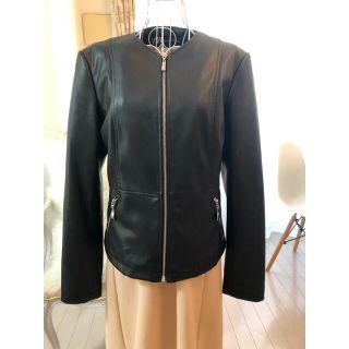 ザラ(ZARA)のZARAフェイクレザージャケット(ノーカラージャケット)