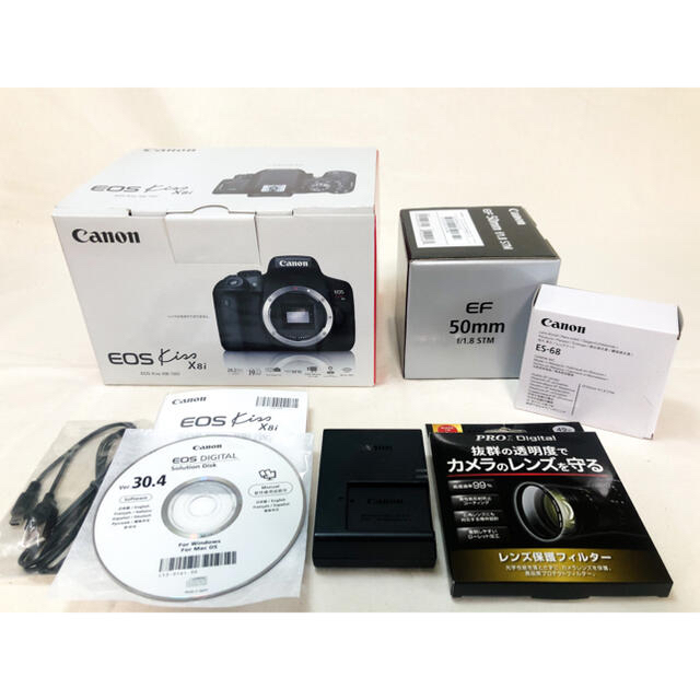 新色追加 Canon EOS Kiss X8i 単焦点レンズセット スマホ/家電/カメラ