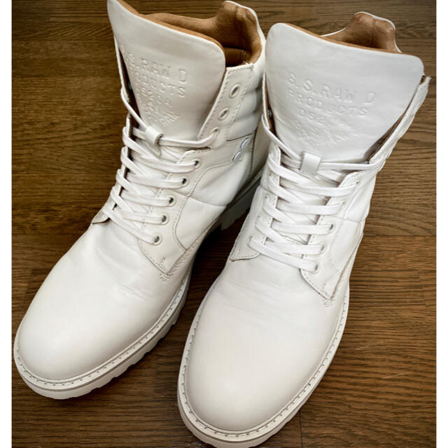 極美品】G-Star RAW Tanker Boot Bright White 国産・送料無料