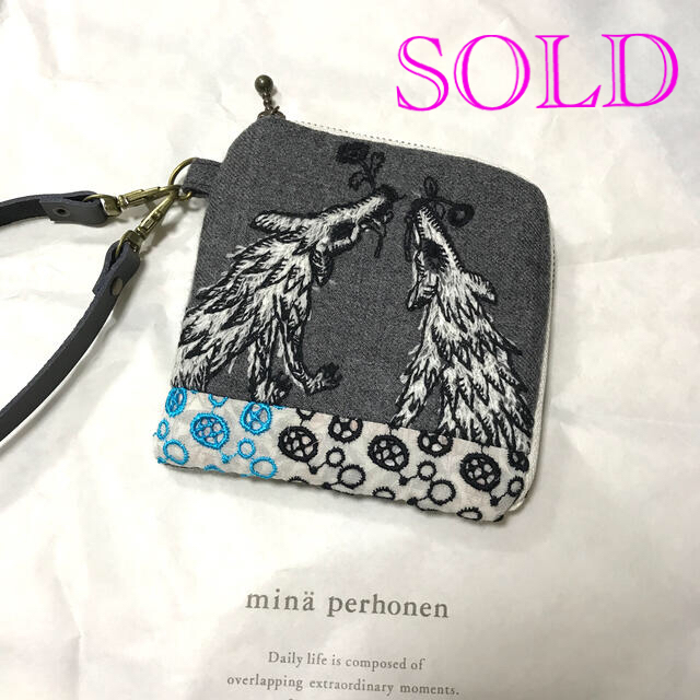 ファッション小物【SOLD】ミナペルホネン ハンドメイド L字ポーチ - ポーチ