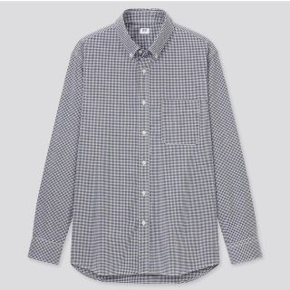 ユニクロ(UNIQLO)のエクストラファインコットンブロード　チェックシャツブルーS(シャツ)