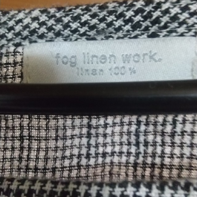 fog linen work(フォグリネンワーク)のfog linen work フォグリネンワーク ワンピース 白黒千鳥柄 レディースのワンピース(ロングワンピース/マキシワンピース)の商品写真