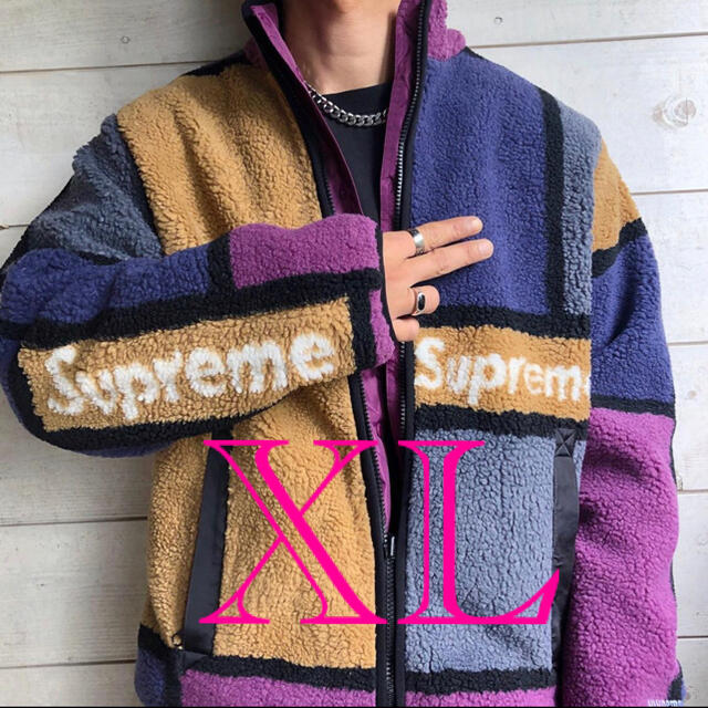 納品書有り XL Supreme カラーブロック フリースジャケット