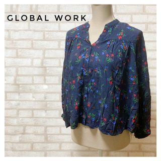 グローバルワーク(GLOBAL WORK)のGLOBAL WORK レディース ブラウス S ネイビー 花柄(シャツ/ブラウス(長袖/七分))