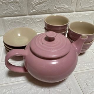 ルクルーゼ(LE CREUSET)の【チャコ様専用】ル・クルーゼ　ティーポットセット(グラス/カップ)