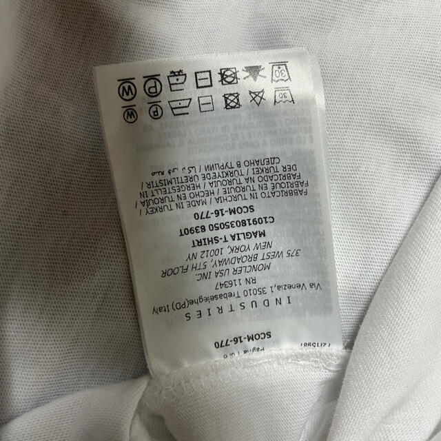 MONCLER(モンクレール)のモンクレール 刺繍TEE 白 L メンズのトップス(Tシャツ/カットソー(半袖/袖なし))の商品写真
