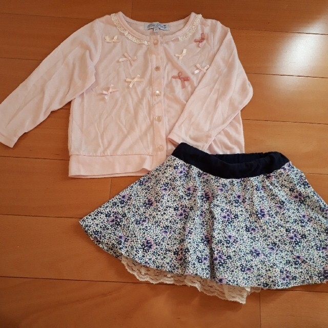 motherways(マザウェイズ)の〔訳あり品〕子供　97　上下セット キッズ/ベビー/マタニティのキッズ服女の子用(90cm~)(カーディガン)の商品写真