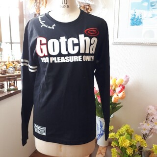 ガッチャ(GOTCHA)の新品⭐GOTCHA ガッチャ コットンシャツ⭐ブラック/メンズM(Tシャツ/カットソー(七分/長袖))