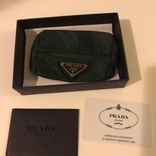 プラダ(PRADA)のPRADA プラダ ティッシュケース　ダークグリーン(その他)