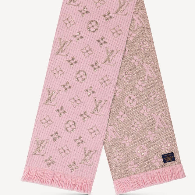 ルイヴィトン VUITTON ロゴマニア マフラー ピンク 中古品