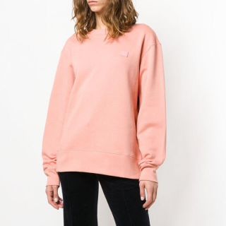 上品 【新品・XS】Acne Studios/ピンクロゴ/スウェットTシャツ