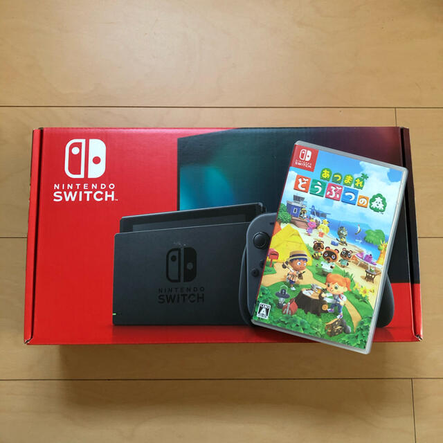 Nintendo Switch グレー + あつまれどうぶつの森セット エンタメ/ホビーのゲームソフト/ゲーム機本体(家庭用ゲーム機本体)の商品写真