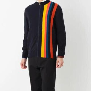 ポールスミス ジップアップニット アーティストストライプL