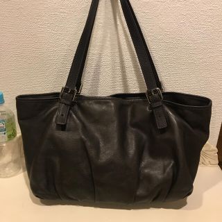 マックスマーラ(Max Mara)のMax Mara 本レザーショルダーバッグ　ダークブラウン(ショルダーバッグ)