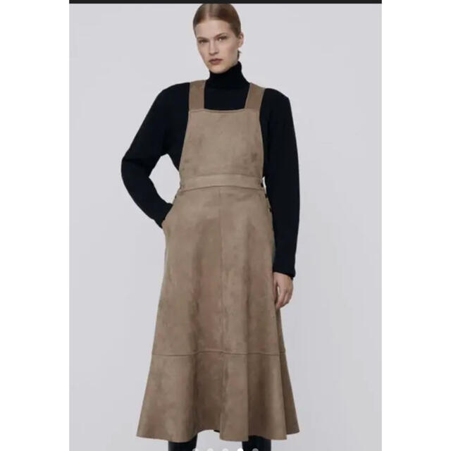 ZARA(ザラ)の専用 ザラ ZARA フェイクスエード スカート ワンピース M 値下げ レディースのスカート(ひざ丈スカート)の商品写真