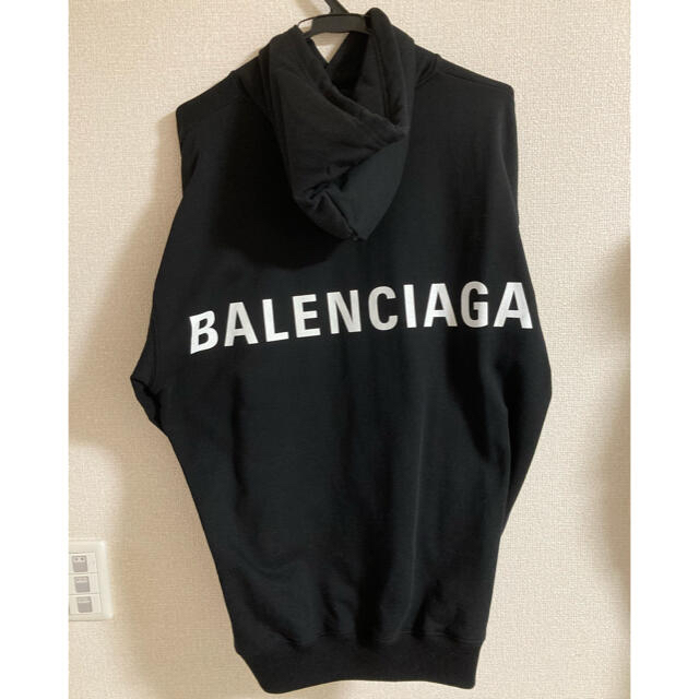 Balenciaga - Balenciaga フーディー ロゴパーカー　超美品　Sサイズブラック