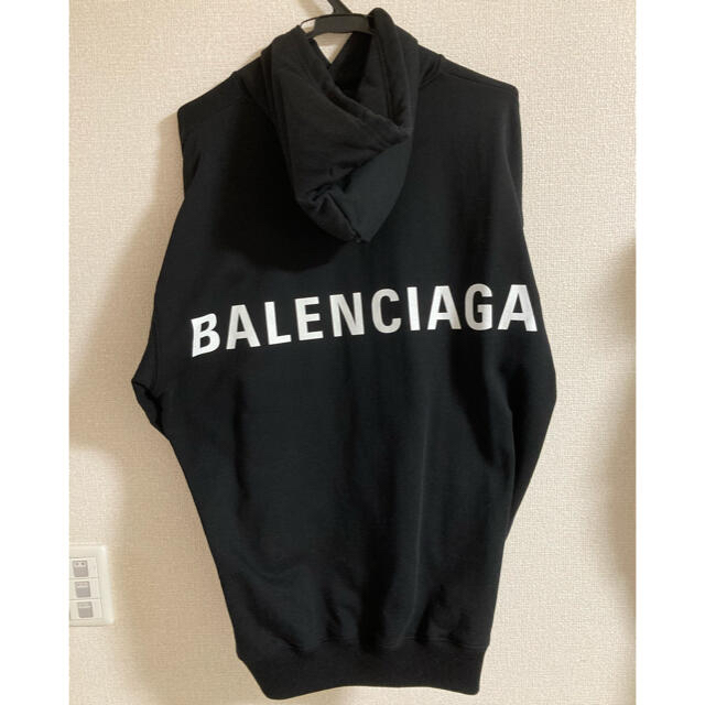 人気特価 Balenciaga ロゴパーカー 超美品 Sサイズブラック フーディー Balenciaga パーカー