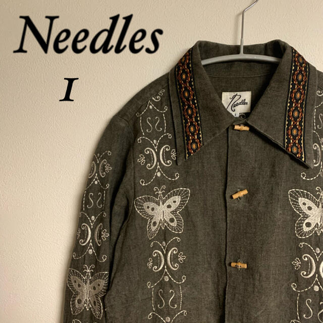 Needles ニードルス パピヨン シャツ 麻 レーヨン 刺繍　サイズ1