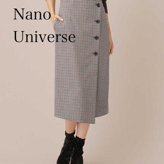 ナノユニバース(nano・universe)のnano・universe TRチェックラップスカート　新品未使用(ひざ丈スカート)