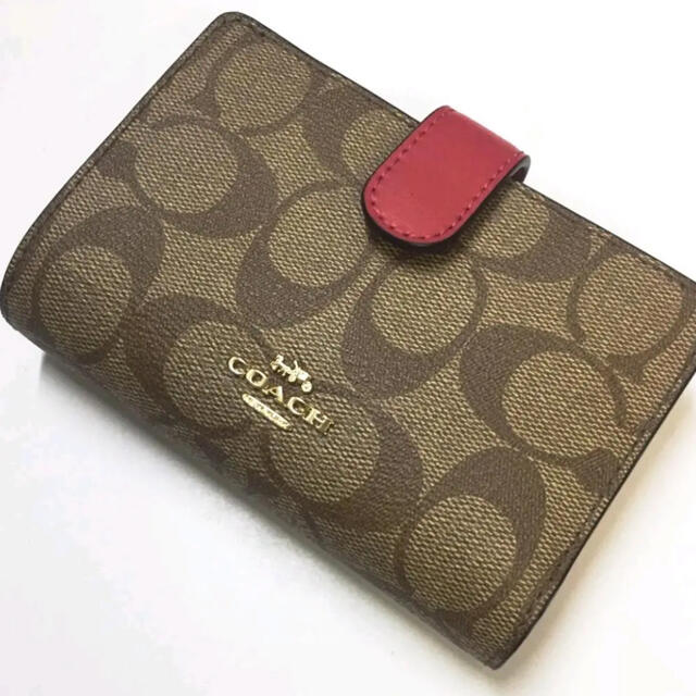 COACH(コーチ)の未使用品 コーチ 折り財布 カーキ×ポピー☆ レディースのファッション小物(財布)の商品写真