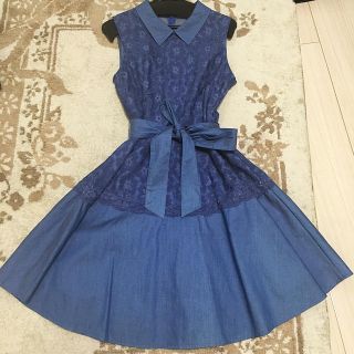 ジルバイジルスチュアート(JILL by JILLSTUART)のジルバイ デニムリボンワンピース(ミニワンピース)