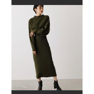 アズールバイマウジー(AZUL by moussy)のBOTTLE NECK BLOUSING ONE PIECE(ロングワンピース/マキシワンピース)