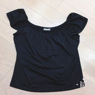 アナップ(ANAP)のアナップ 黒トップス(カットソー(半袖/袖なし))