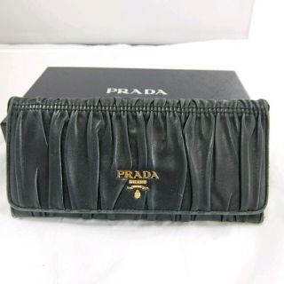 プラダ(PRADA)のプラダ　キャザー　長財布　ブラック(財布)