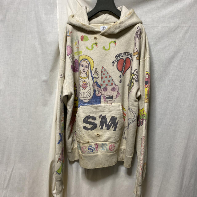 GALLERY DEPT. ギャラリーデプト Logo Paint Hoodie フロントロゴ ペンキ加工プルオーバーパーカー カーキ