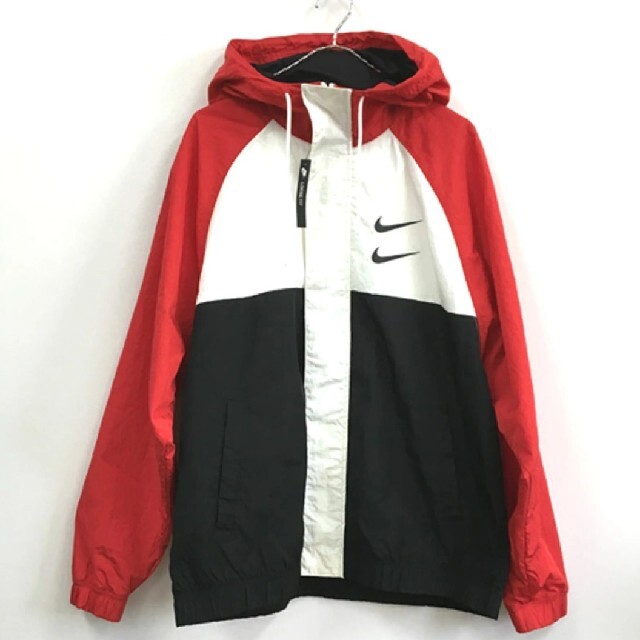 NIKE BIG SWOOSH レッド ナイロンジャケット パーカー