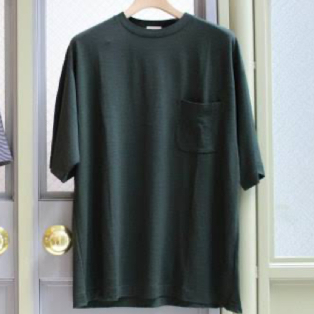 COMOLI(コモリ)のCOMOLI 18SS ウール天竺半袖クルー グリーン 2  メンズのトップス(Tシャツ/カットソー(半袖/袖なし))の商品写真