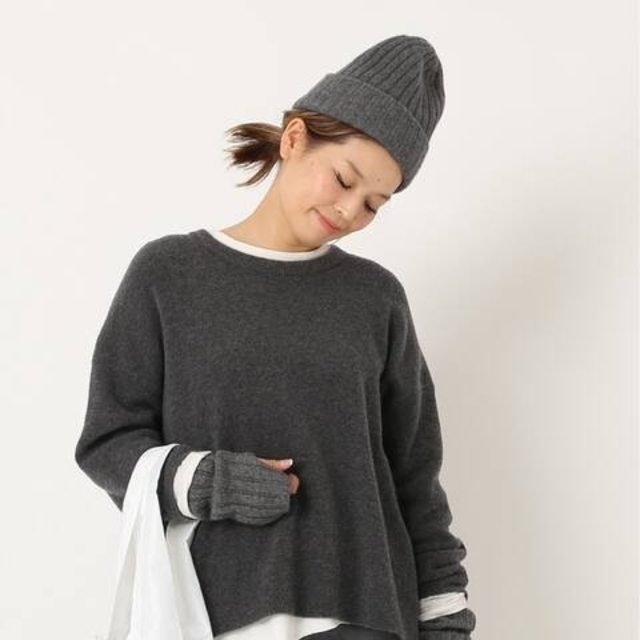 DEUXIEME CLASSE(ドゥーズィエムクラス)のDeuxieme ClasseCashmere ニットキャップ★グレー レディースの帽子(ニット帽/ビーニー)の商品写真