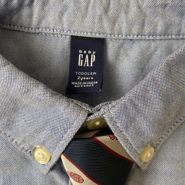 babyGAP(ベビーギャップ)のbabyGap ブルー シャツ ブラウス 2years キッズ/ベビー/マタニティのキッズ服男の子用(90cm~)(Tシャツ/カットソー)の商品写真