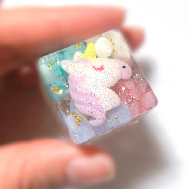 ユニコーン❃︎キューブオルゴナイト✨ ハンドメイドのインテリア/家具(インテリア雑貨)の商品写真