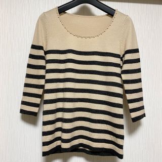 プロポーションボディドレッシング(PROPORTION BODY DRESSING)のプロポーションボディドレッシング　パール付きボーダー柄ニット(ニット/セーター)