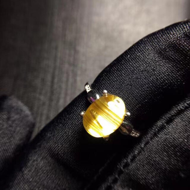 天然 タイチンルチルクォーツ リング 9.8*7.5mm S925