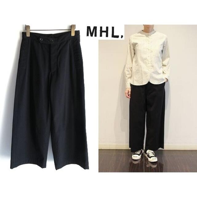 美品 定価29700円 MHL. ウールコットンドリル ワイドパンツ 低価格 6480円