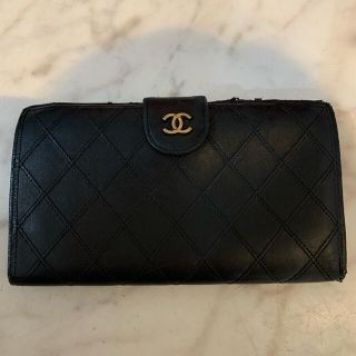 シャネル(CHANEL)のMACO様　専用　CHANEL 長財布　ラムスキン　がま口　ブラック(財布)