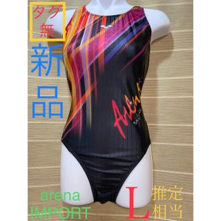 アリーナ(arena)のarena レディース競泳水着 スーパーフライバック黒橙赤 タグ無 L相当推定(水着)