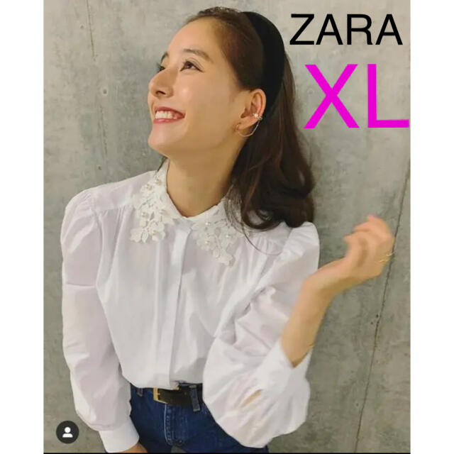 ZARA(ザラ)の新品ZARA パールカラーブラウスXL レディースのトップス(シャツ/ブラウス(長袖/七分))の商品写真