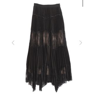 アメリヴィンテージ(Ameri VINTAGE)のUNDRESSED LACE SANDWICH SKIRT ブラック M(ロングスカート)