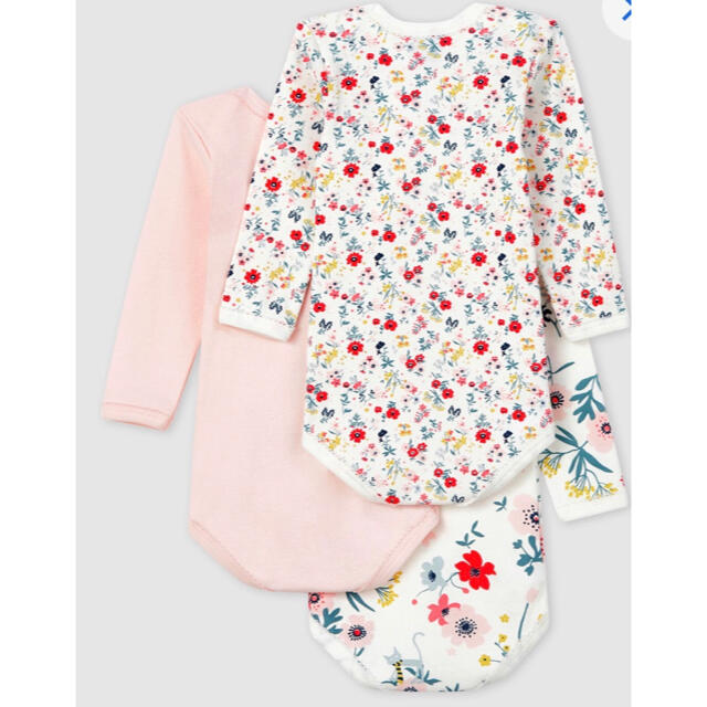 PETIT BATEAU(プチバトー)のプチバトー　新品ボディ　ロンパース　3枚組　18m/81cm キッズ/ベビー/マタニティのベビー服(~85cm)(ロンパース)の商品写真